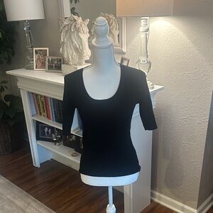 Elie Tahari Black Knit Top